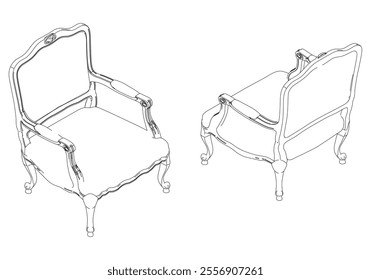 Continuous Line Art of Armchair – Minimalist Furniture and Interior Design Illustration