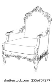 Continuous Line Art of Armchair – Minimalist Furniture and Interior Design Illustration