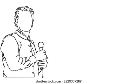 Continuous Line Art Of An Asian Man. Pakistani Culture. Vector Of Adult Man From Pakistan. Leadership. Concept Of Vision For Life. Sitting And Walking Person. Khan From Pakistan. Ethnic People Art