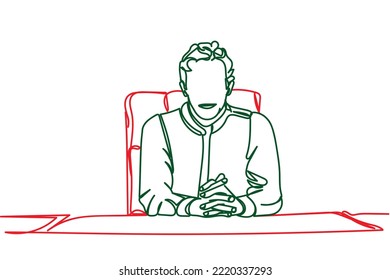 Continuous Line Art Of An Asian Man. Pakistani Culture. Vector Of Adult Man From Pakistan. Leadership. Concept Of Vision For Life. Sitting And Walking Person. Khan From Pakistan. Ethnic People Art