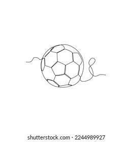 continuous line art ball white background