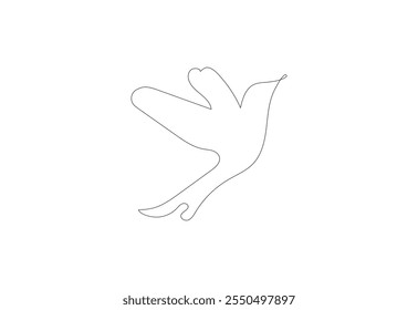 Continuous line art Bird drawing, Vector design template