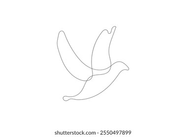 Continuous line art Bird drawing, Vector design template