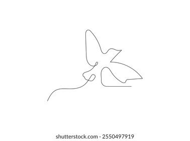 Continuous line art Bird drawing, Vector design template