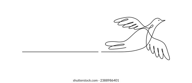 Continuous line art of a bird. Lineart vector illustration.
