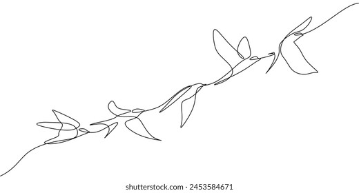 Continuous line art of birds in one line minimalist 