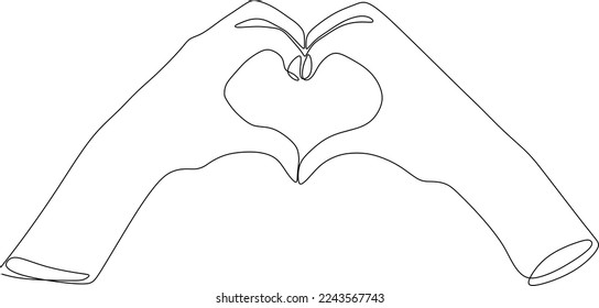 dibujo de línea continua dibujo de símbolo de amor en blanco y negro