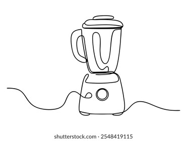 Continuous Line Art of Blender – Minimalist Kitchen Appliance Illustration