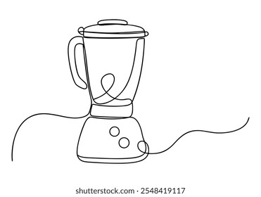 Continuous Line Art of Blender – Minimalist Kitchen Appliance Illustration