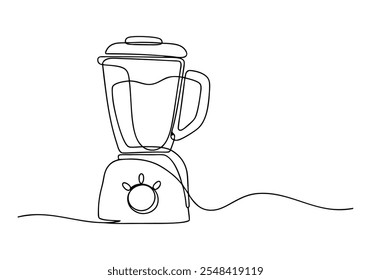 Continuous Line Art of Blender – Minimalist Kitchen Appliance Illustration