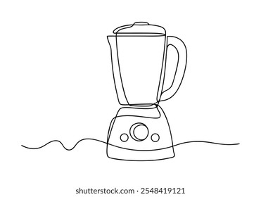 Continuous Line Art of Blender – Minimalist Kitchen Appliance Illustration