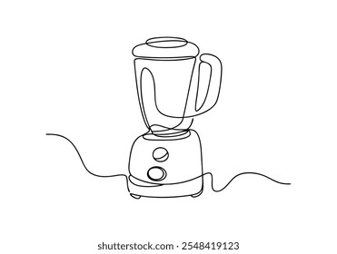 Continuous Line Art of Blender – Minimalist Kitchen Appliance Illustration