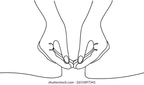 Continuous Line Art of Butterflies in Gentle Hands – Nature and Growth Theme