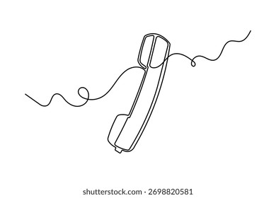 Símbolo de chamada de arte de linha contínua em ilustração simples de contorno minimalista moderno