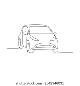 continuous line art car icon