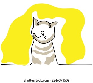 Continuous line art of cats. Pets store poster elements. Inspirational designs for wallpaper and posters.