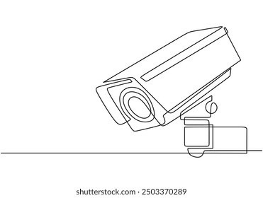 Continuous Line Art of CCTV Camera. Traffic Monitoring and Security System Concept