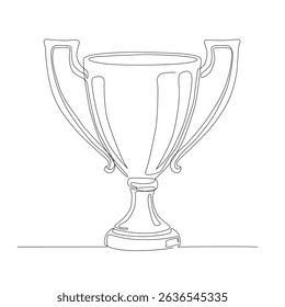 Continuous line art of champion trophy!