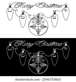 Kontinuierliche Linie Kunst der Weihnachtsschmuck