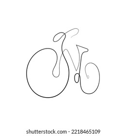 Línea de Arte Continuo de la bicicleta clásica. Dibujo manual de la bicicleta. Ilustración vectorial minimalista.