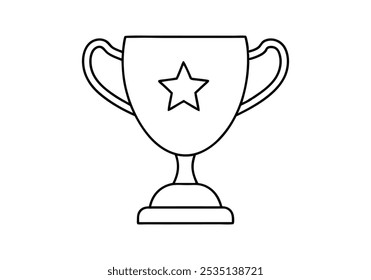 Continuous Line Art of a Classic Winner Trophy Cup