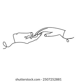  Continuous line art of couple holding hands