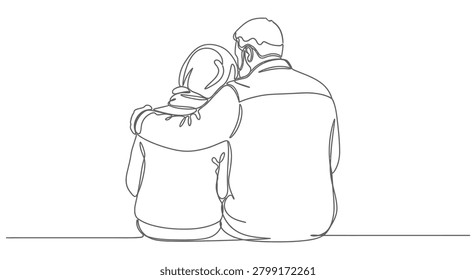 Continuous line art couple