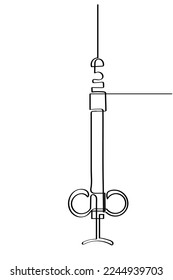 Continuous line art of dental tools. Vector art. Poster design elements. 