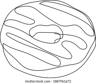 Icono de donuts de línea continua