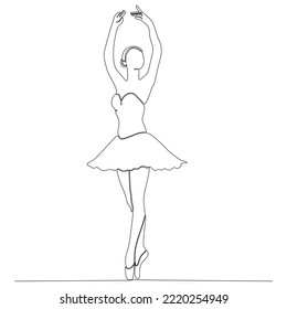 
Continuous Line Art Drawing. Ballerina ballerina dancer. Vector Illustration