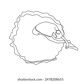 Continuous Line Art Drawing. Ballet Dancer ballerina. Vector Illustration