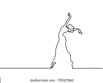 Continuous Line Art Drawing. Ballet Dancer ballerina. Vector Illustration. Total editable, choose thickness and place of line Continuous Line Art Drawing. Ballet Dancer ballerina. Vector Illustration. Total editable, choose thickness and place of line