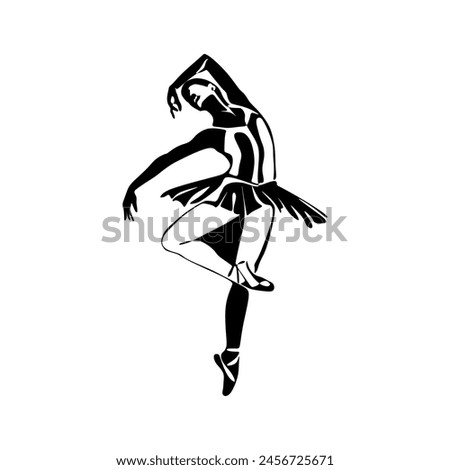 Continuous Line Art Drawing. Ballet Dancer ballerina. Vector Illustration silhouette of a dancer