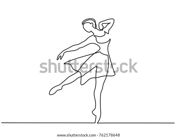 Continuous Art Drawing Ballet Dancer Stock Vector (Royalty Free)