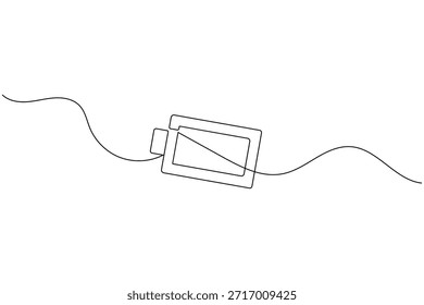 Dibujo de arte de línea continua de un concepto de energía y energía de la batería