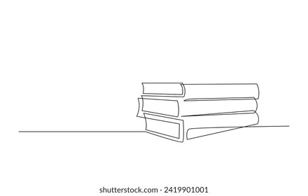 Continuous line art drawing of book illustration template