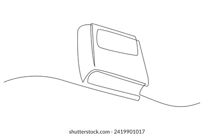 Continuous line art drawing of book illustration template