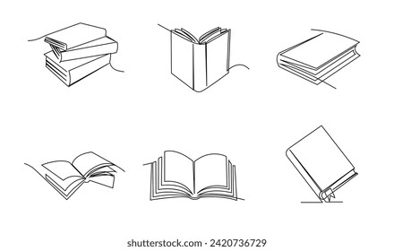Durchgängige Zeichnung von Buchgrafik-Vorlage