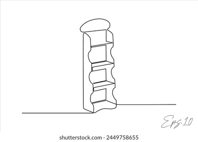 dibujo continuo de arte de línea de la estantería	