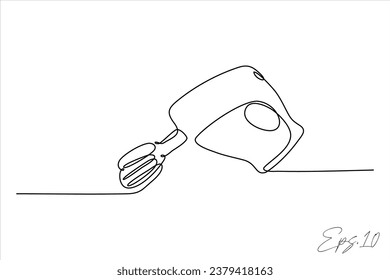  Continuous line art drawing of cake mixing tool