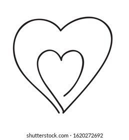 Continuous Line Art Drawing Couple Hearts Stock Vector (Royalty Free ...