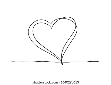 Continuous line art drawing. Couple of hearts symbolize love. Abstract hearts woman and baby. Vector illustration.