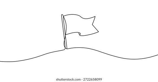 Linha contínua arte desenho bandeira polo ondulação minimalista simples design criativo conceito arte