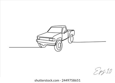Continuous line art drawing of a freight car	