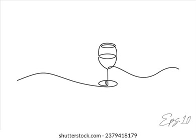 continuous line art drawing of glass