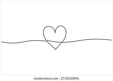 Kontinuierliche Linie Kunst Zeichnung einer Herzform, einfache Liebe Symbol Illustration