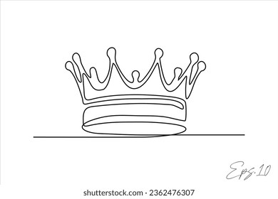 continuous line art drawing of king's crown