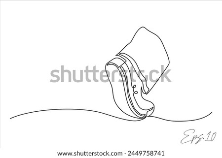 continuous line art drawing of men's shoes
