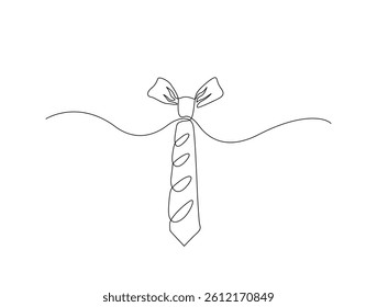 Continuous line art drawing of neck tie. Man's tie in line art drawing vector illustration. Editable stroke.