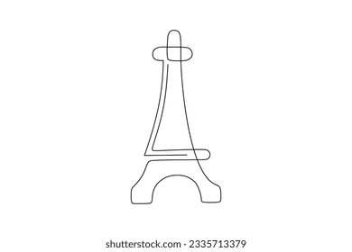 continuous line art drawing of paris tower